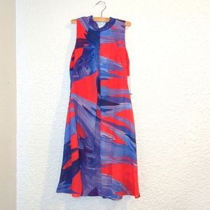 Robbie Bee Blue Navy and Red Dress Size 2 P
